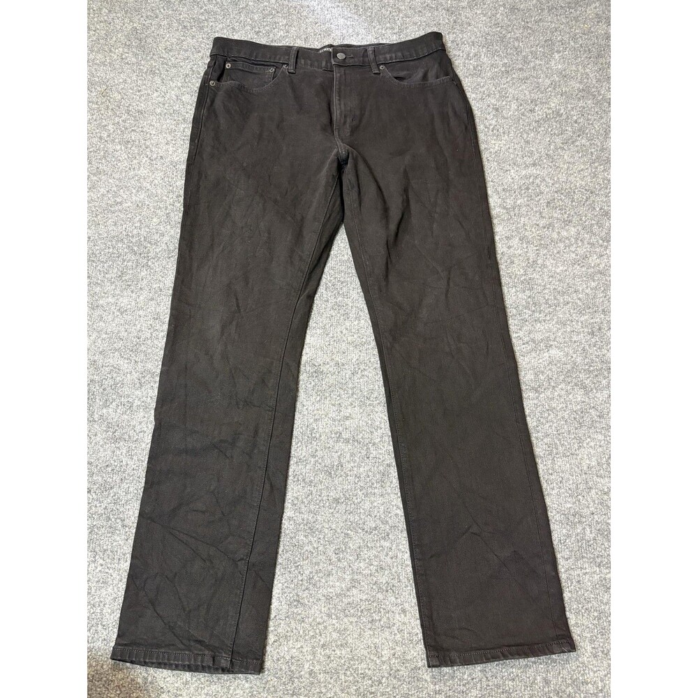 J.CREW Jeans Mens 34x32 Black Straight Regular Fit Flex Stretch Denim Casual